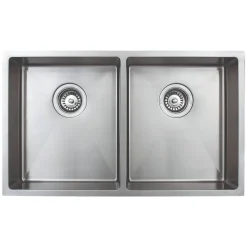 Handcrafted 30" 18-Gauge Undermount 50/50 Double Bowl ADA Compliant Stainless Steel Kitchen Sink with Strainer Ada Compliant|Stainless Steel Sinks