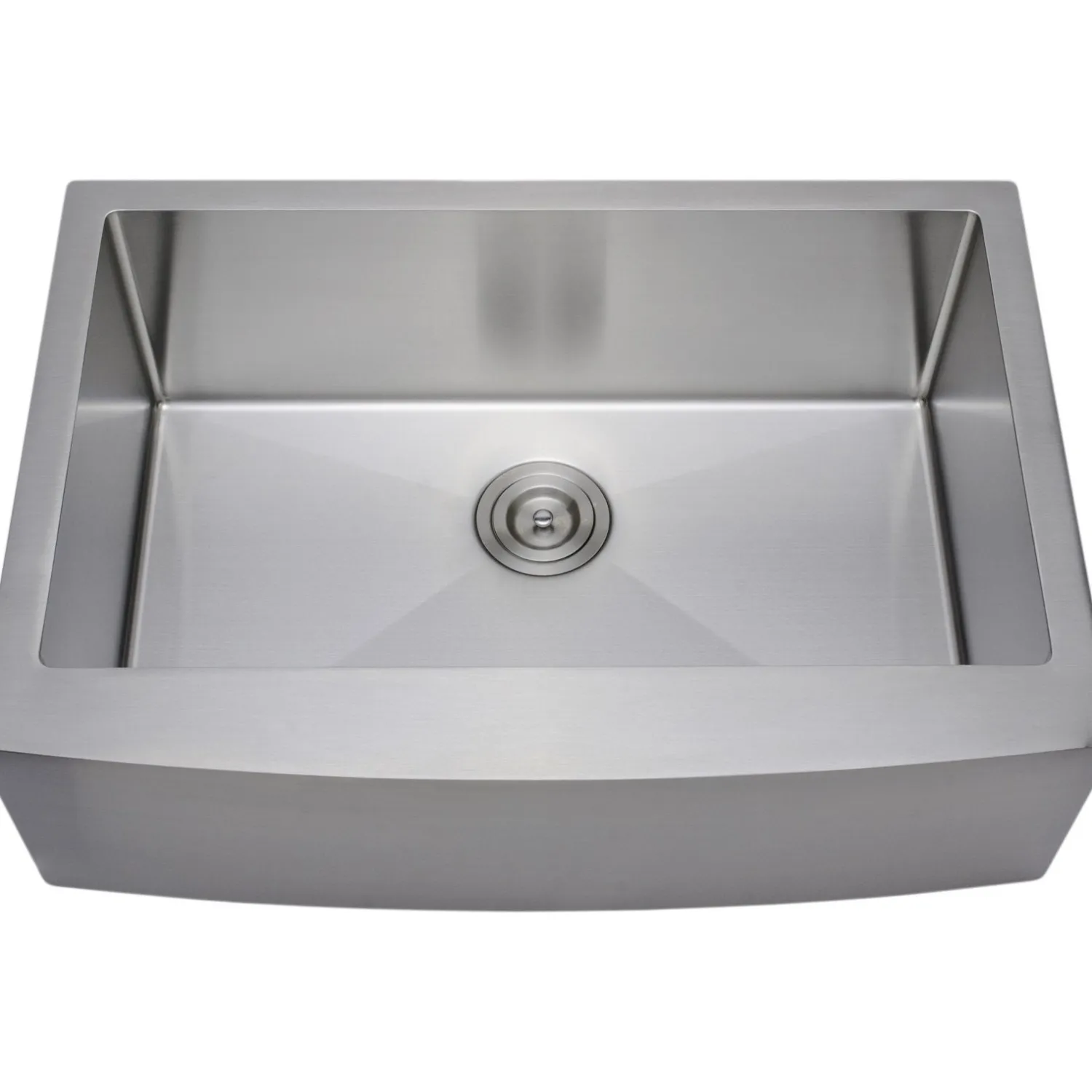 Clearance Handcrafted 30" 16-Gauge Arched Apron Front Farmhouse Single Bowl Stainless Steel Kitchen Sink Stainless Steel Sinks|Single Bowl Sinks