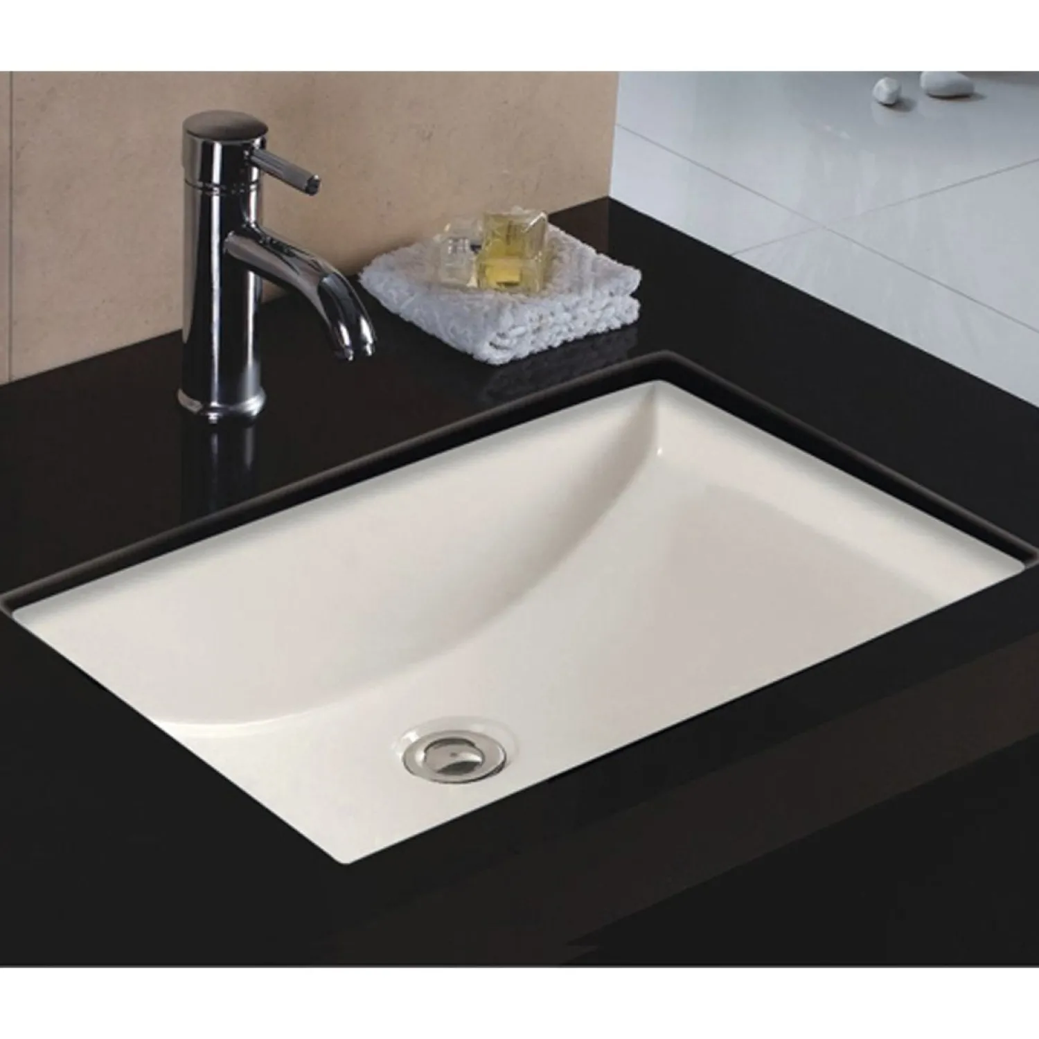 Online 22-Inch Rectangular Single Bowl Undermount Bathroom Sink Undermount