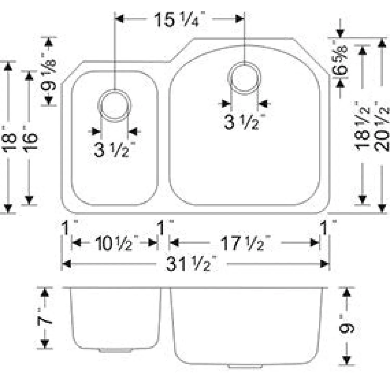 Best 32" Undermount Double Bowl 16 Gauge Stainless Kitchen Sink with Grids & Drains Stainless Steel Sinks|Double Bowl Sinks
