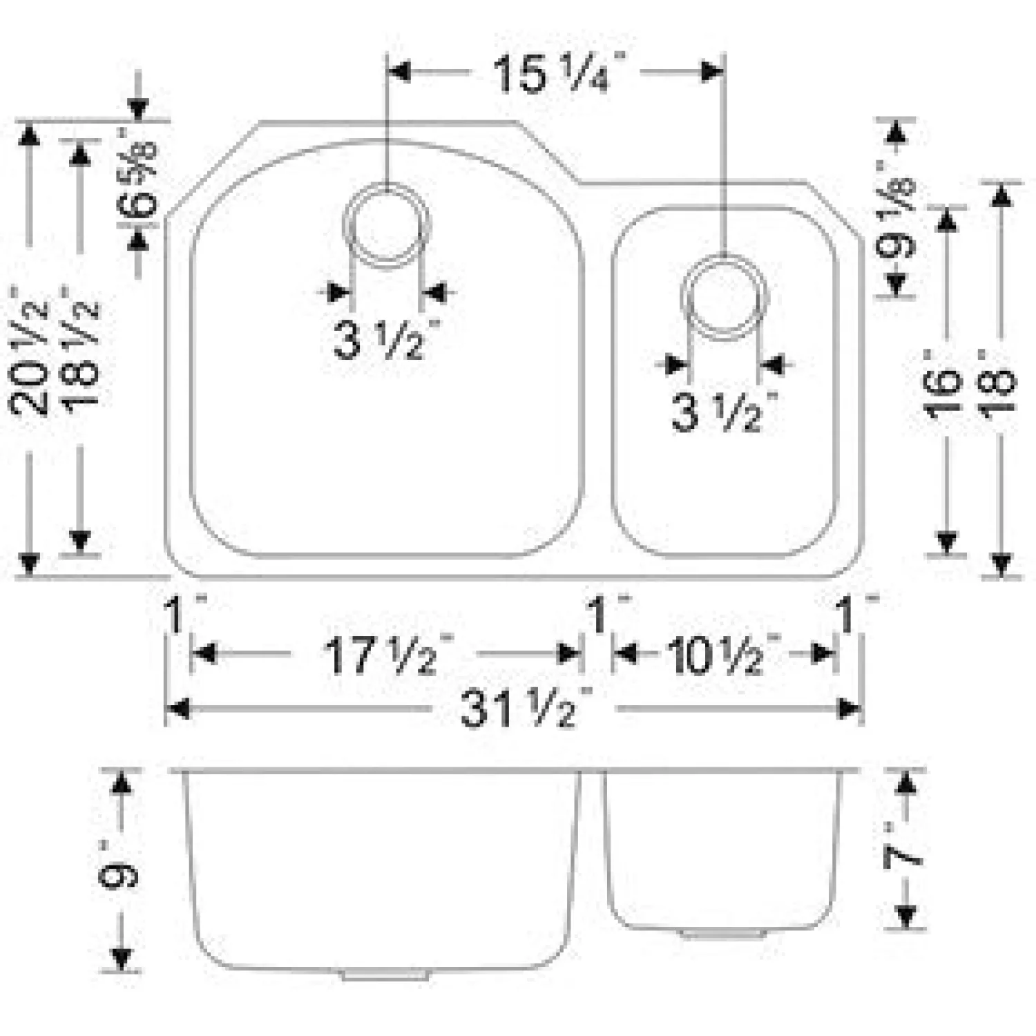 Best 32" Undermount Double Bowl 16 Gauge Stainless Kitchen Sink with Grids & Drains Stainless Steel Sinks|Double Bowl Sinks