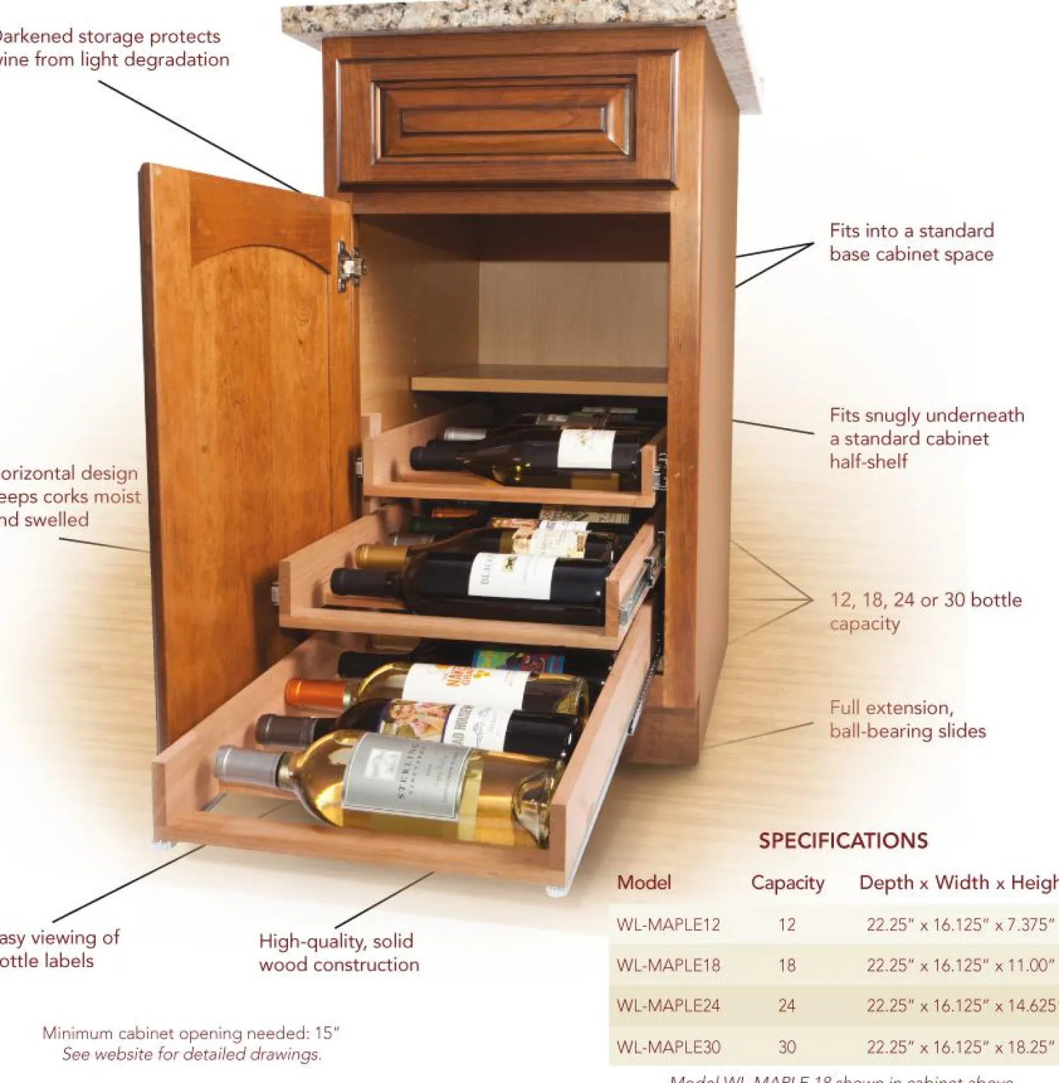 Sale In-Cabinet 24 Bottle Wine Rack Storage & Organization