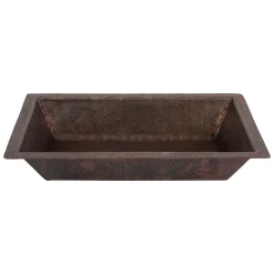 New 22" x 14" Heavy Gauge Copper Bathroom Sink Undermount