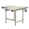 Outlet 28" x 21" Wall Mount Fold Down Shower Seat with Additional Floor Supports in Brushed Stainless Steel Shower Seats