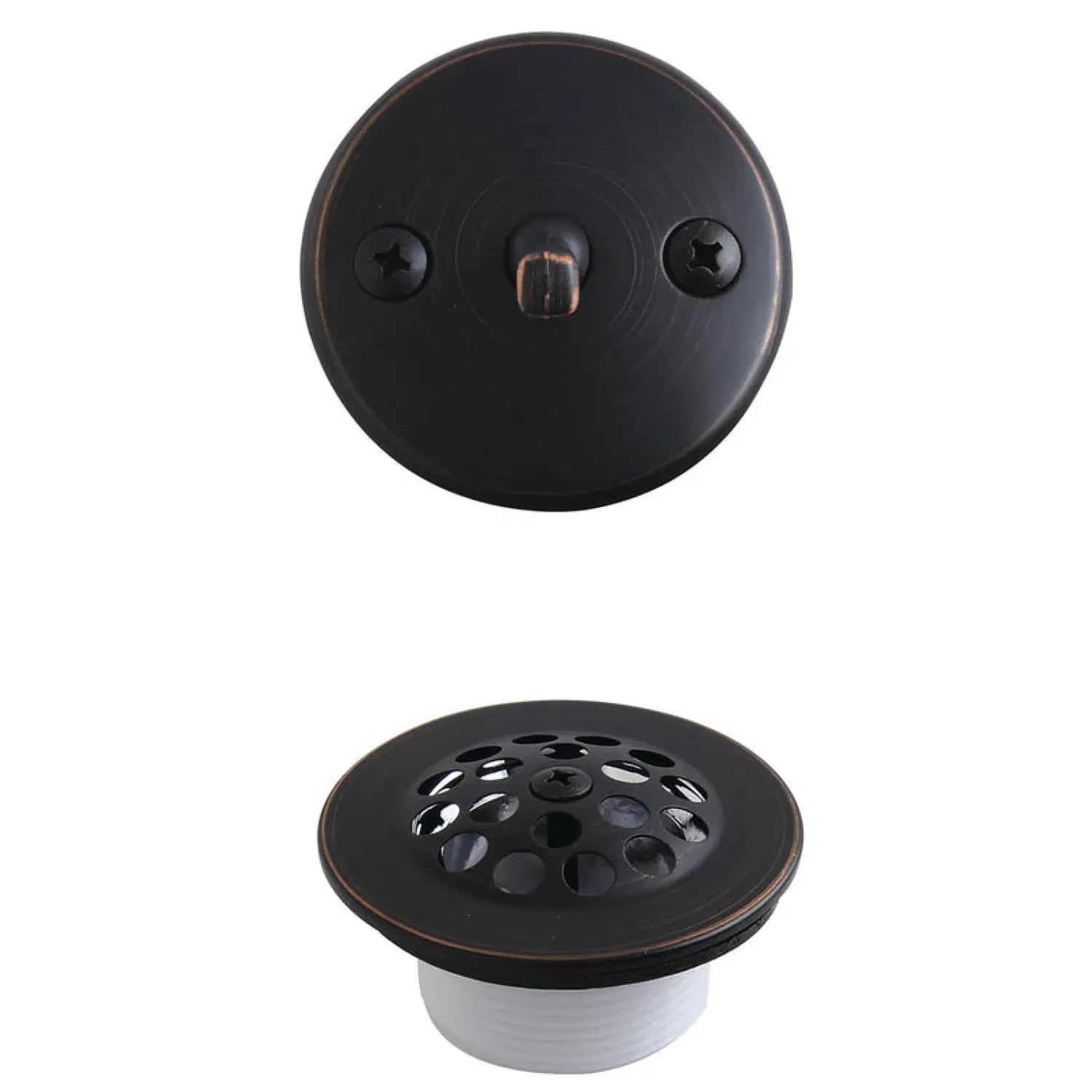 Clearance Zinc Alloy Trip Lever Tub Drain Conversion Kit in Naples Bronze Tub Drains