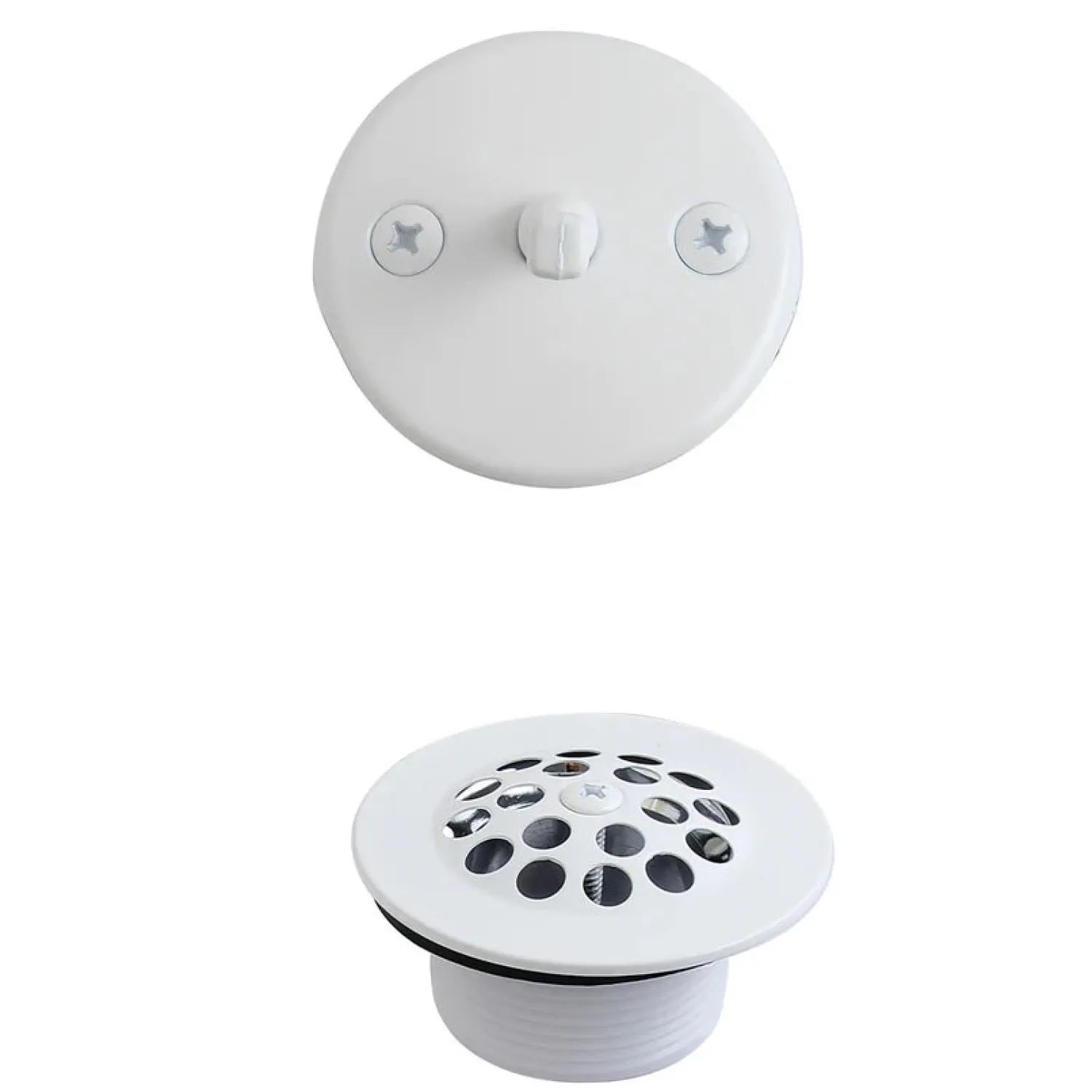 Zinc Alloy Trip Lever Tub Drain Conversion Kit in White Tub Drains